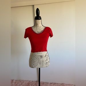 Red crop top